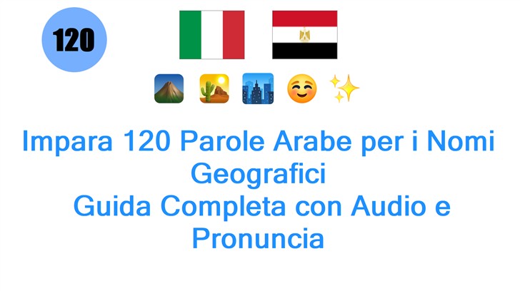 Impara 120 Parole Arabe per i Nomi Geografici: Guida Completa con Audio e Pronuncia